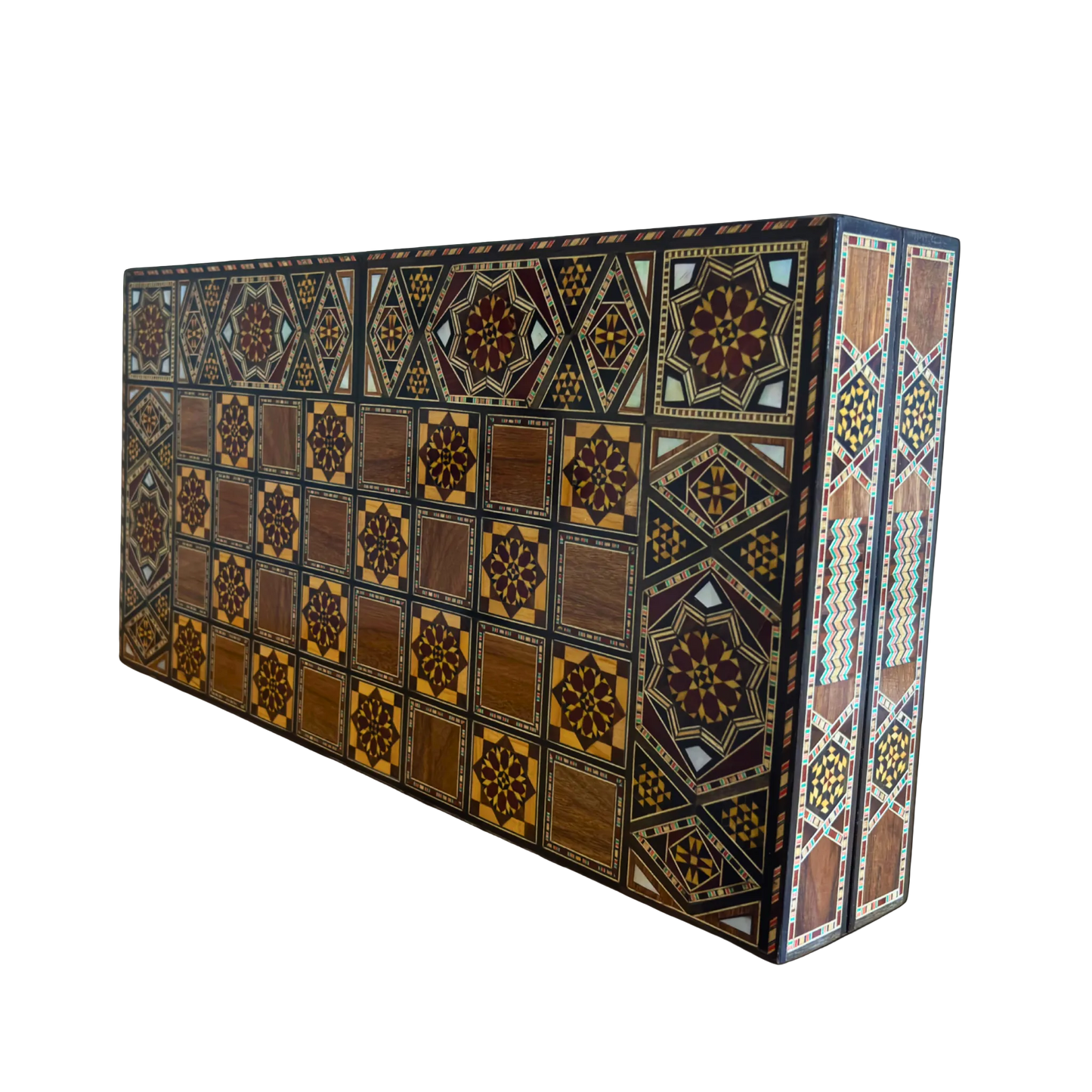 Handcrafted Damascene Backgammon & Chess Table Set by Gaby Al Dayeh – Mother of Pearl Inlay