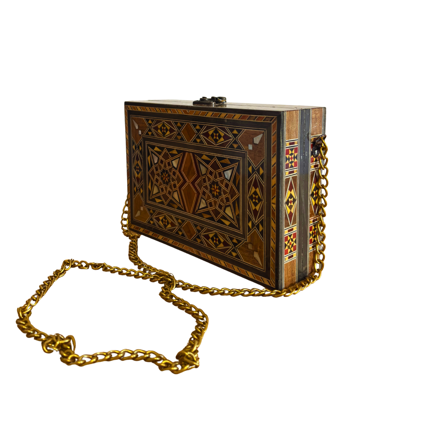 Damascene Mosaic Handbag with Mother of Pearl Inlay – Handcrafted Oriental Elegance