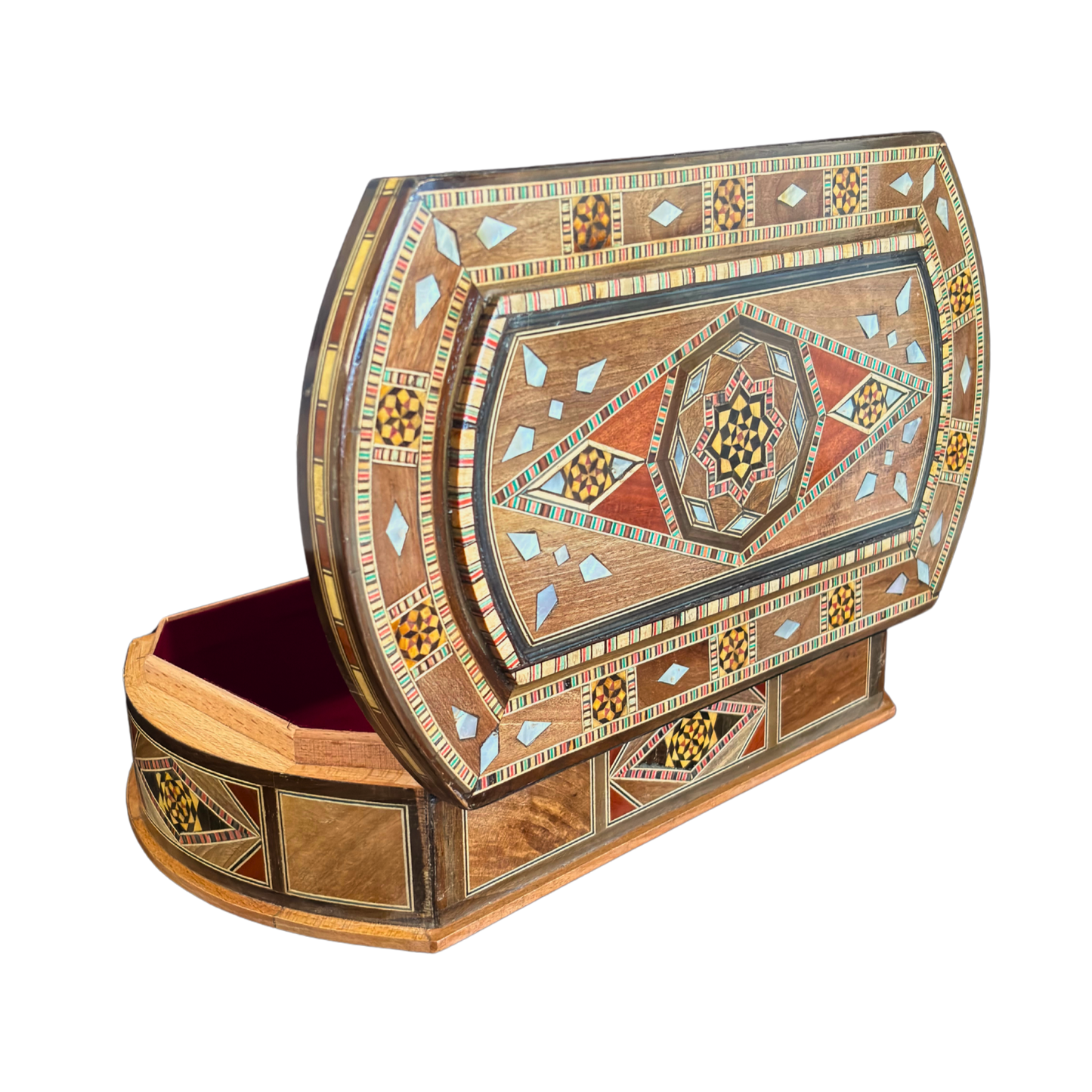 Elegante Handgemaakte Mozaïekdoos uit Damascus – Kunst & Fluweel