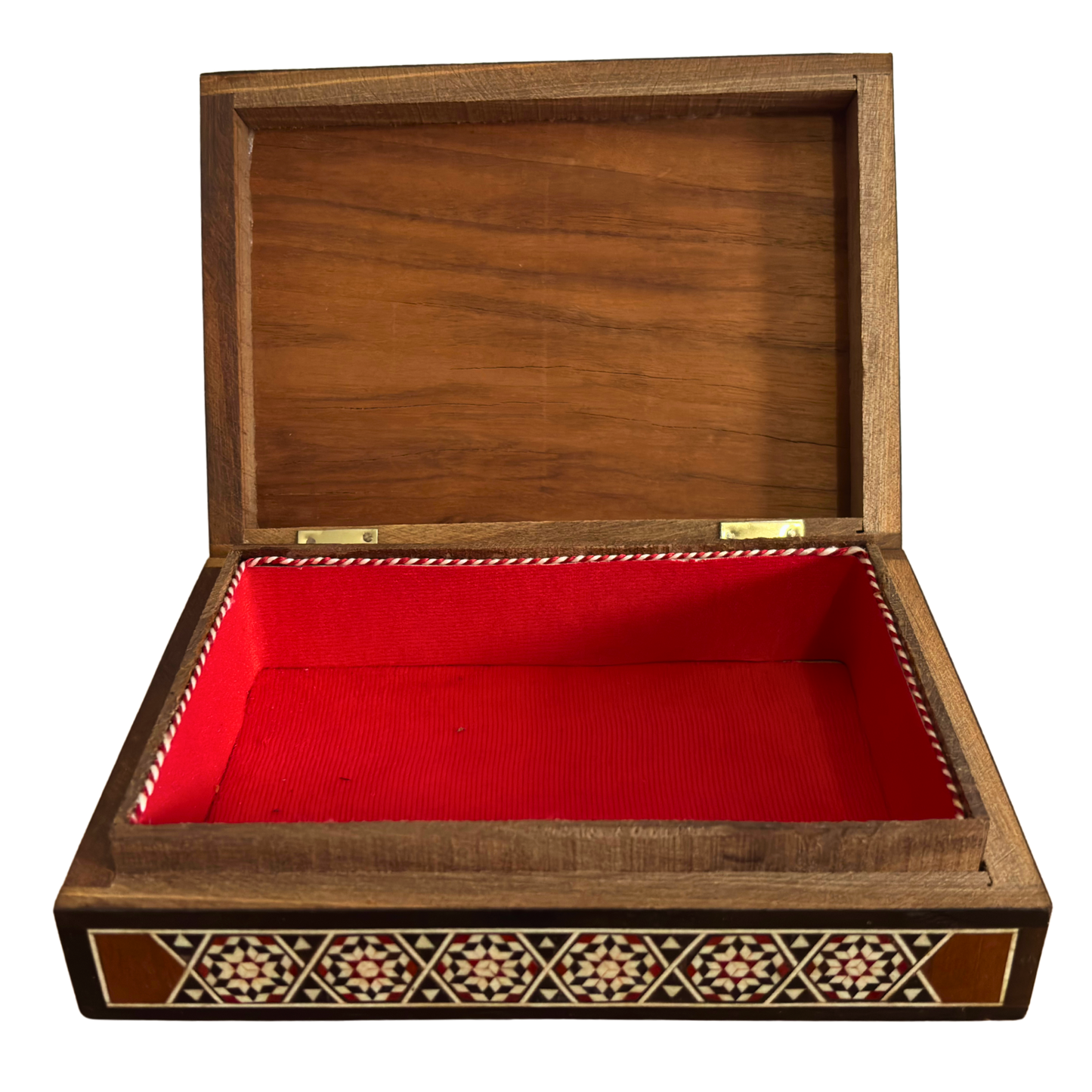Scatola vintage damascata degli anni ’70, design cammello, scatola artigianale siriana per ricordi