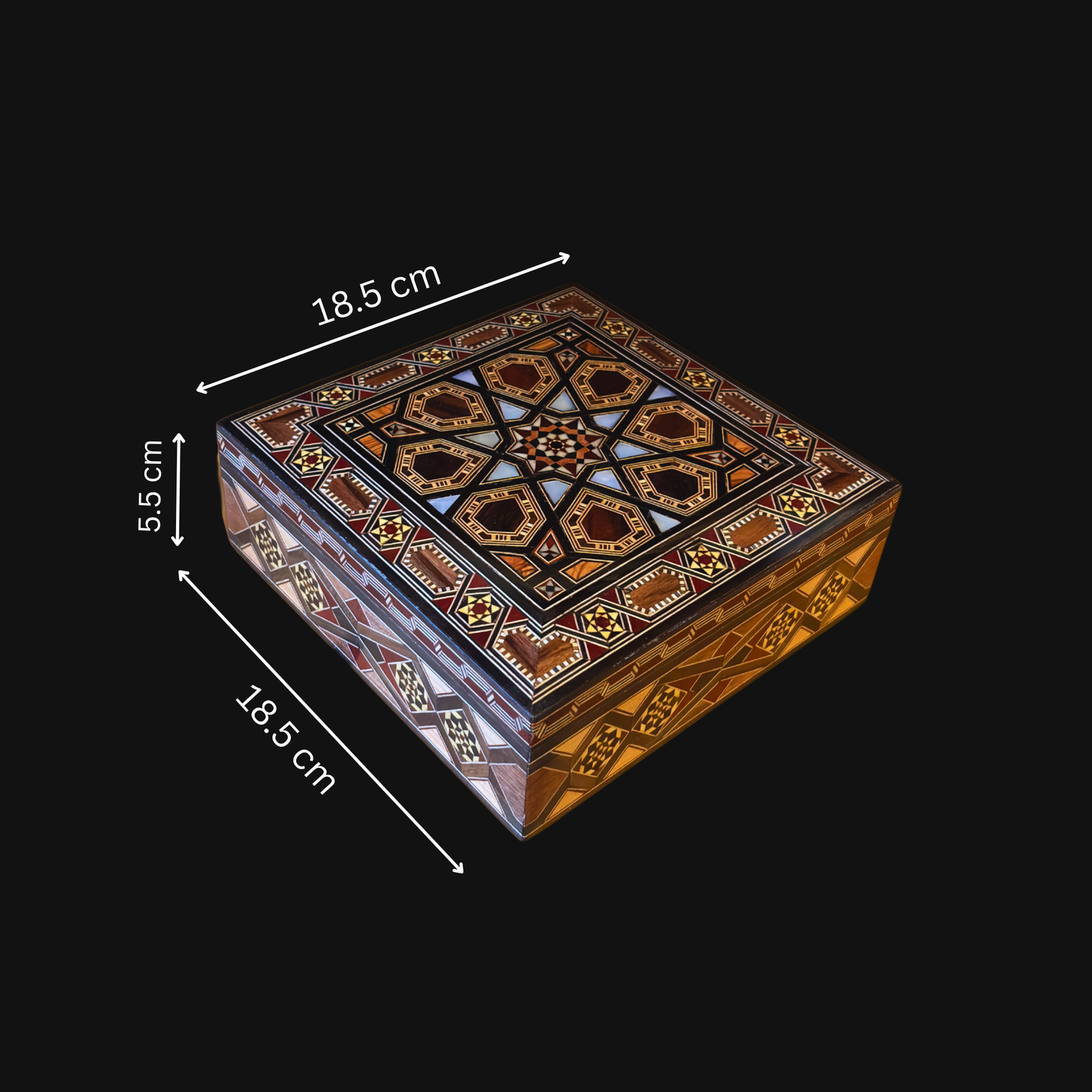 Scatola Mosaico Damaschina Fatta a Mano dal Maestro Gaby Al Dayeh – Madreperla e Velluto