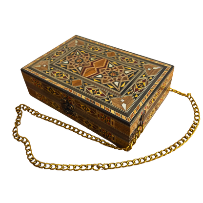 Damascene Mosaic Handbag with Mother of Pearl Inlay – Handcrafted Oriental Elegance