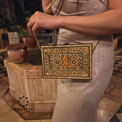 Damascene Mosaic Handbag with Mother of Pearl Inlay – Handcrafted Oriental Elegance