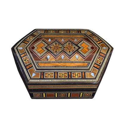 Handgemaakte Damascene Mozaïekdoos – Parelmoer & Fluweel