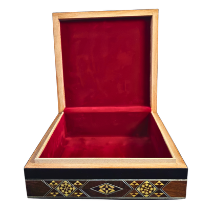 Handcrafted Damascene Mosaic Box – Timeless Elegance & Velvet