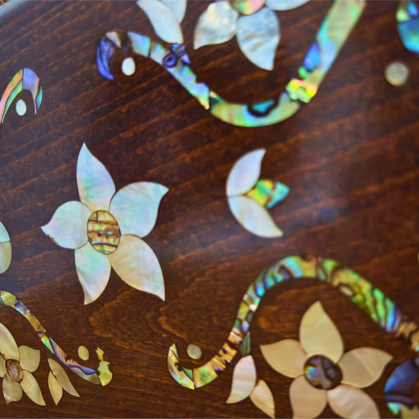 Sham – Lüks Şam El Çantası, Çiçek Motifli Sedef İşleme ve Brokar Astar