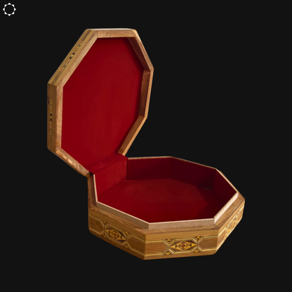 صندوق موزاييك دمشقي – مطعّم خشب فاخر مع مخمل أحمر داخلي