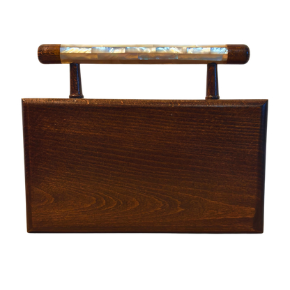 Yasmine – Luxuriöse Damaszener Clutch mit Perlmutt & Brokatfutter