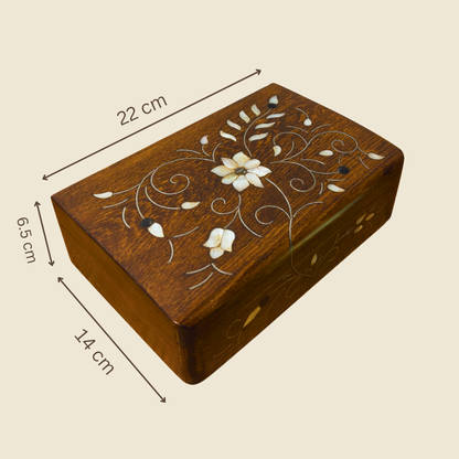 Handcrafted Damascene Luxury Box – Mother of Pearl & Velvet Elegance
