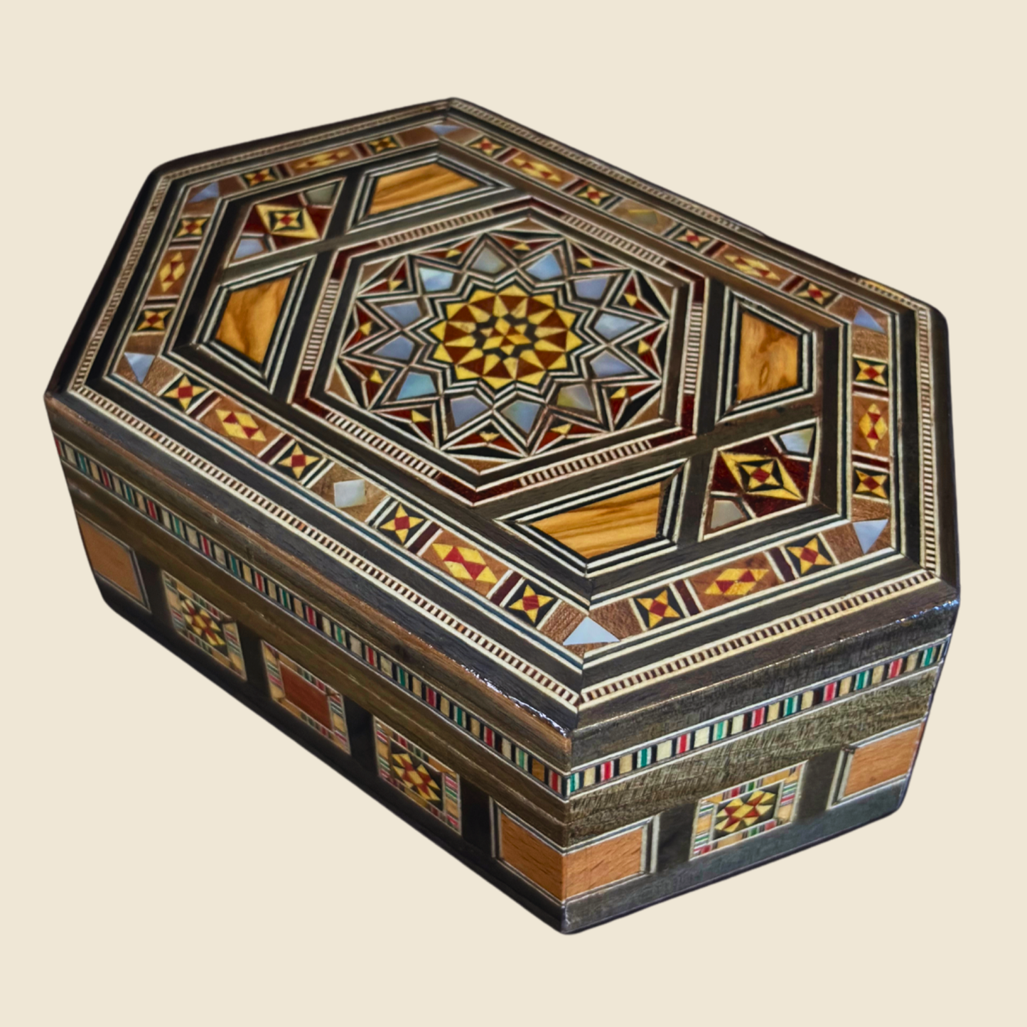 Refined Damascene Mosaic Box – Mother of Pearl & Velvet