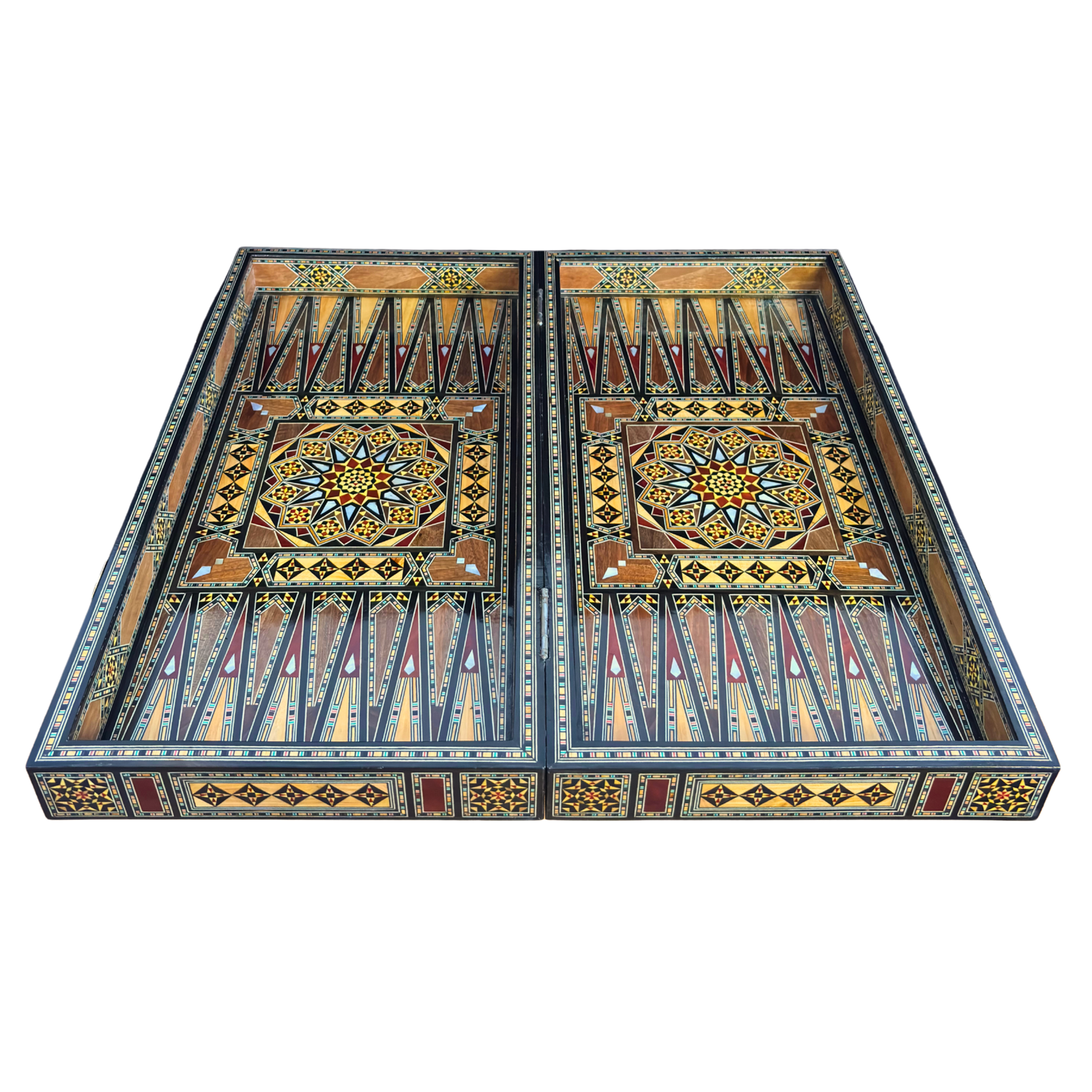 Heritage Chess & Backgammon Set – Damascene Mosaic Craftsmanship