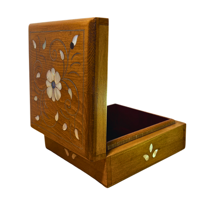 Handcrafted Damascene Luxury Box – Mother of Pearl & Velvet Elegance