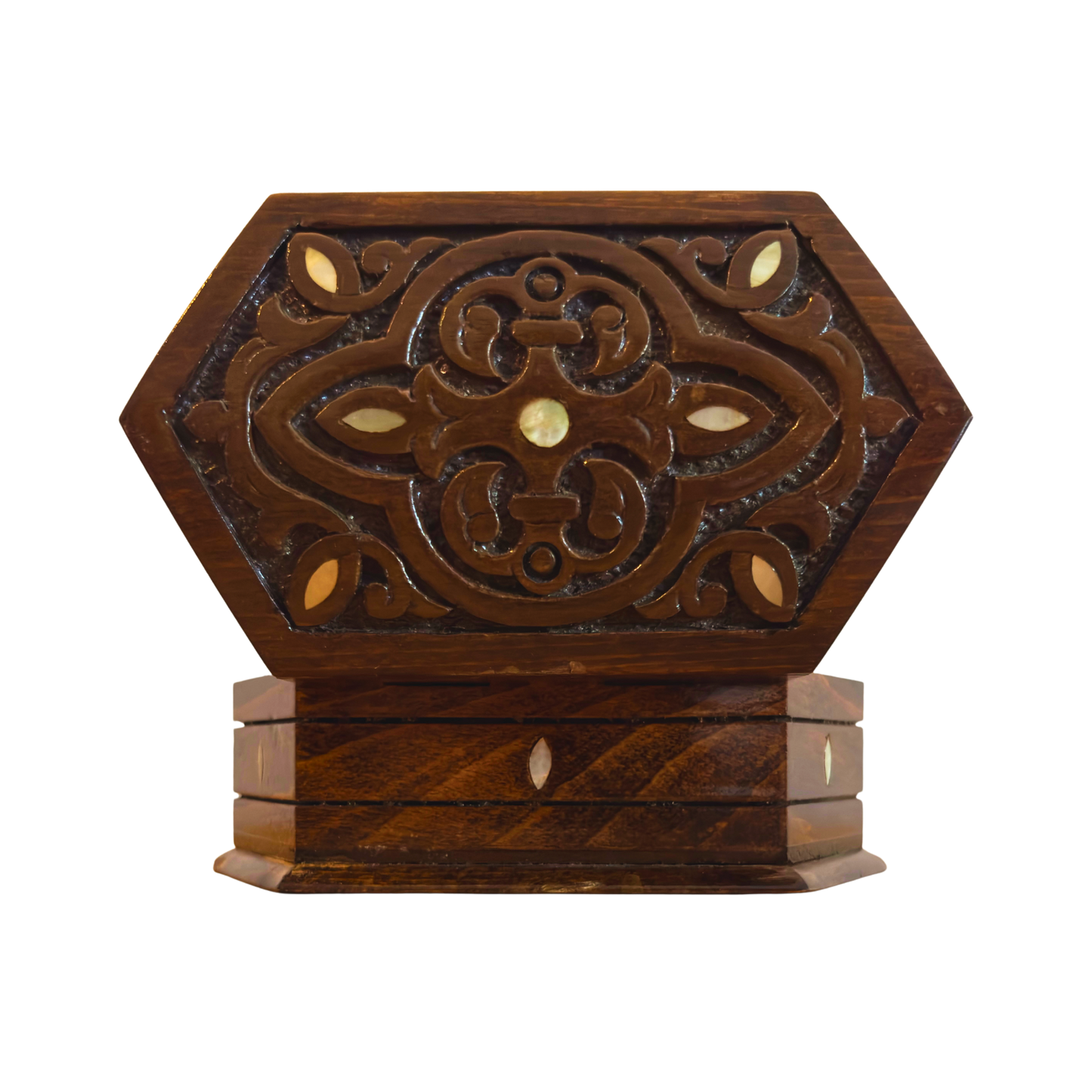 Luxury Beechwood Mosaic Box – Hand-Carved with Mother of Pearl & Velvet