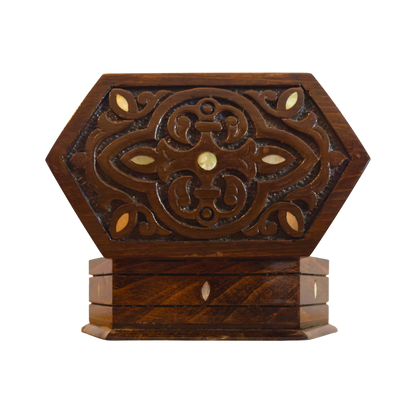 Luxury Beechwood Mosaic Box – Hand-Carved with Mother of Pearl & Velvet