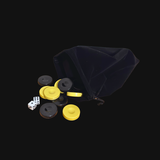 Set Originale di Pedine per Backgammon – Bianche e Nere con Dadi