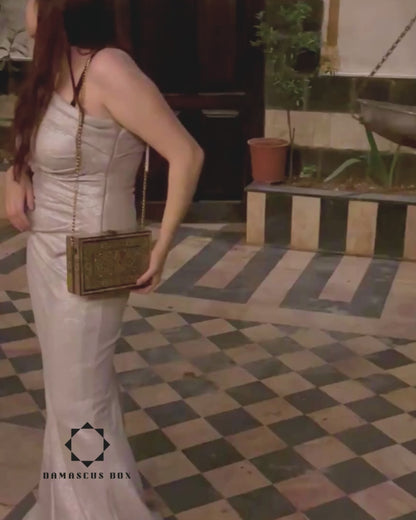 Damascene Mosaic Handbag with Mother of Pearl Inlay – Handcrafted Oriental Elegance