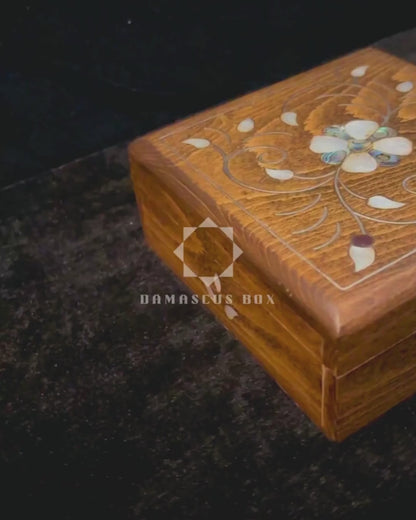 Handcrafted Damascene Luxury Box – Mother of Pearl & Velvet Elegance
